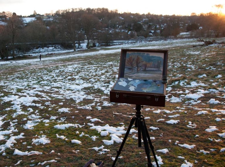 Chorleywood common snow painting