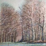 pastel drawing frosty morning on the common