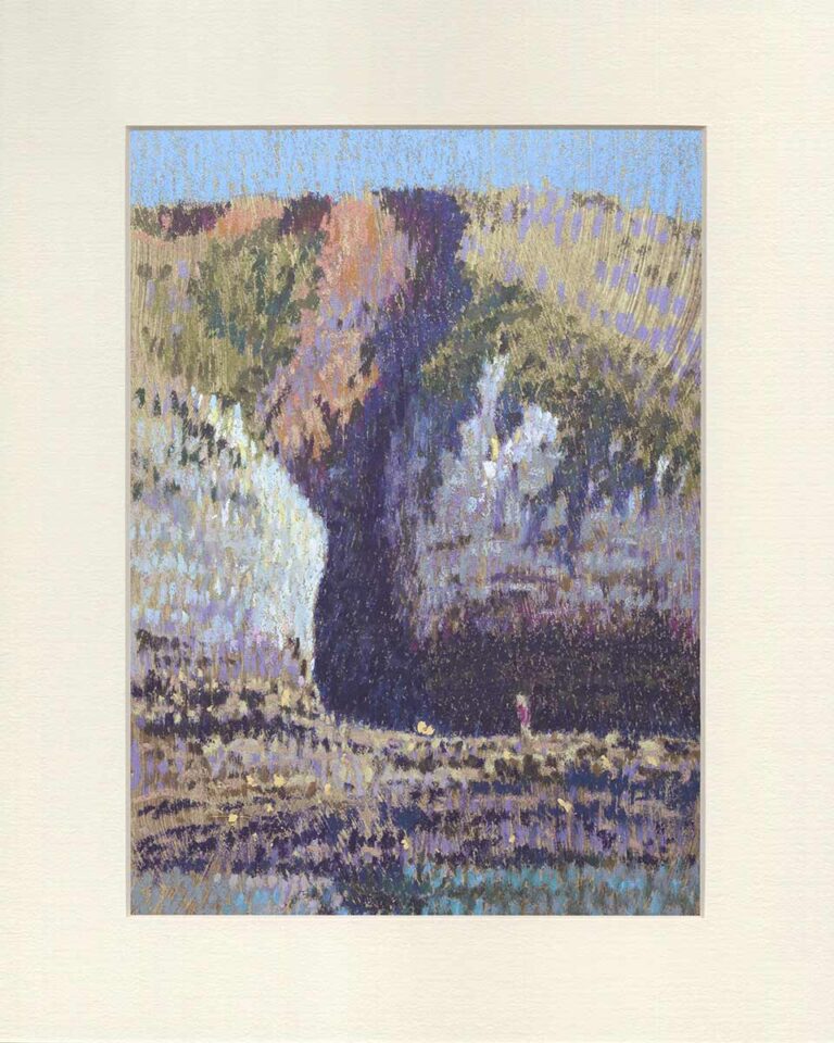 Flamborough cave pastel drawing