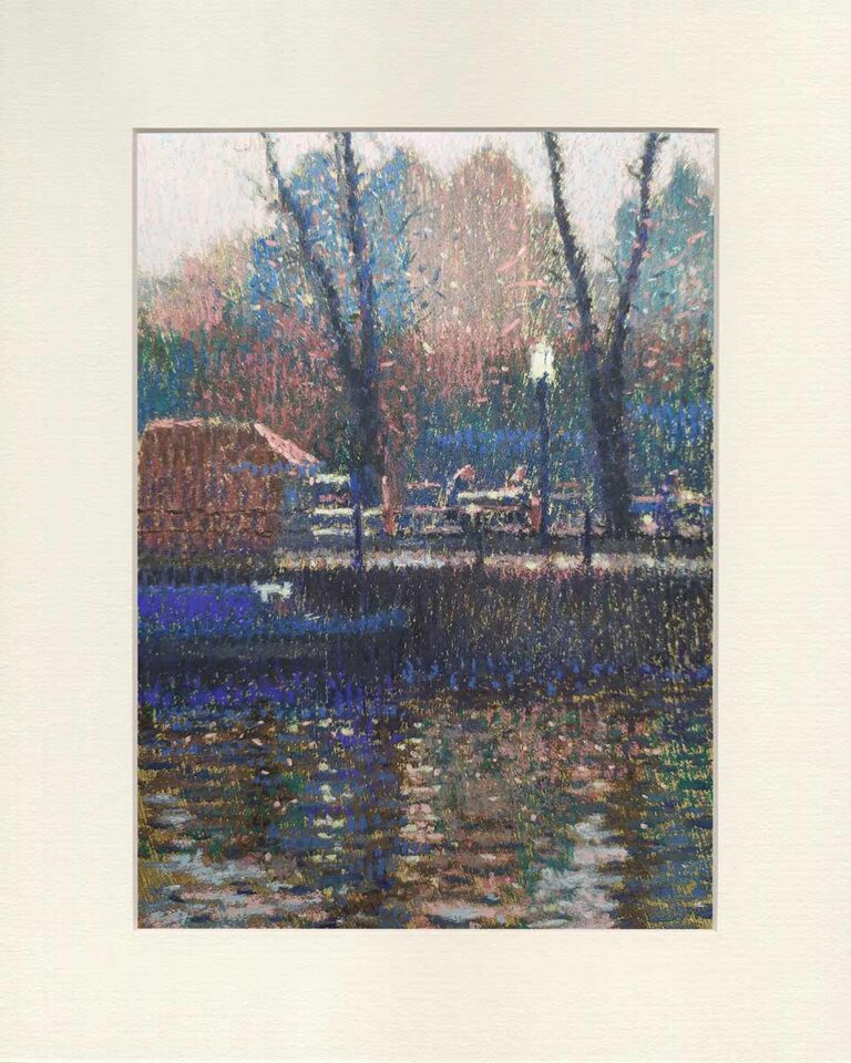 Bristol harbour cafe pastel painting