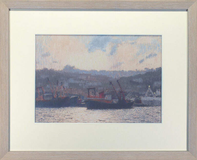 Newlyn harbour evening pastel